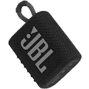 JBL GO 3 Altavoz inalámbrico portátil con Bluetooth, resistente al agua y al polvo IP67, hasta 5h de reproducción con sonido de alta fidelidad, negro