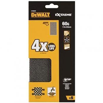 DeWalt DTM8660-QZ DTM8660-QZ-Lija de malla 1/2 de hoja 115x228mm, grano 60, para usar con todo tipo de lijadora orbital, 0 W, 0 V, Set de 6 Piezas