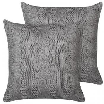 Conjunto de 2 cojines de algodón gris oscuro 45 x 45 cm Constylis