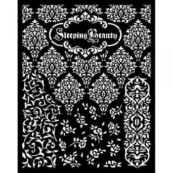 Stamperia International Thick Stencil-Sleeping Beauty Plantilla Gruesa – Texturas de Belleza Durmiente, Varios, 20 x 25 cm