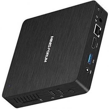 Mini PC CPU Intel Quad Core sin Ventilador 4GB DDR / 64GB eMMC Mini computadora de Escritorio Windows 10 Pro HDMI y VGA 2.4/5.8G WiFi BT4.1 USB3.0 Encendido automático