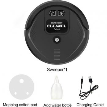 Robot Aspirador Inteligente Multifuncional con Carga USB, Barrido, Fregado Seco y Húmedo, Desinfección UV y Humidificador de Aire