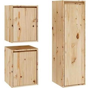 Mueble de TV 3 piezas madera maciza de pino vidaXL