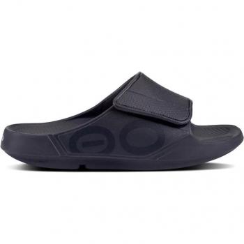 Sandalias Unisex de Recuperación Oofos Ooahh Sport Flex - Color Negro Mate - Talla 43