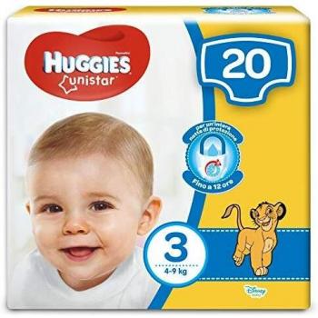 4 x Huggies pañales Bimbi Unistar Midi talla 3 4 – 8 kg 20 unidades