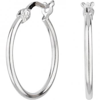 Pendientes de aro City Itemporality en plata con diseño de tuvo redondo