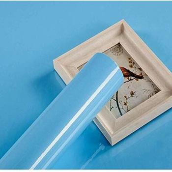 Hode Papel Adhesivo para Muebles Azul claro 30cm X 3m Impermeable Vinilo Pegatina Autoadhesivo Decorativo Papel Pintado Cocina Baño PVC