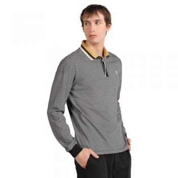Polo de Manga Larga para Hombre Bendorff con Mini Print Geométrico Gris - Casual Algodón 2024