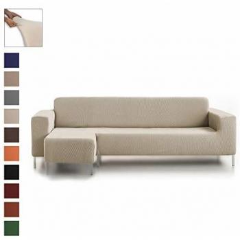 Eiffel Textile Protector Rústica Funda Elástica Brazo, Marfil, Chaise Longue Corto Izquierda
