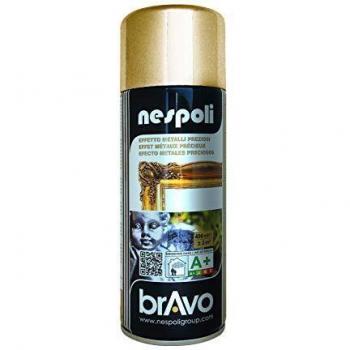 Spray Pintura Profesional Nespoli, Efecto Metálico Cromado Oro, 400 ml