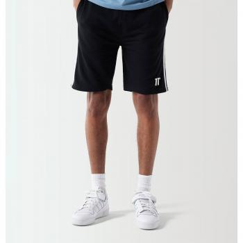 Bermuda de Sudadera Ajustada con Bloques de Color y Cinta - Negra / Blanca
