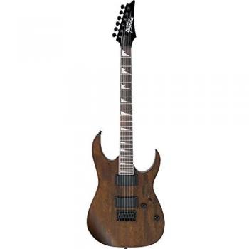 Ibanez Gio Series GRG121DX-WNF Electric Guitar - Walnut Flat Finish, 6-string, Solid Body, Double Cutaway, Maple Neck, Rosewood Fingerboard, HSH Pickup Configuration, 24 Frets, Fixed Bridge