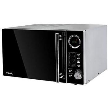 H.Koenig VIO9 Microondas 900 W 1000W, 25 litros, Temporizador hasta 95 min, Pantalla LED, 5 Niveles de Potencia de Calentado, Modo Grill y Descongelador, plástico, Metal, Acero