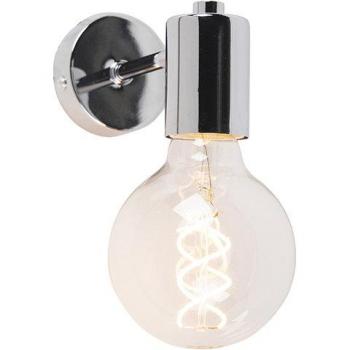 Aplique moderno cromado Facil 1, diseño de acero, E27, adecuado para LED, máx. 1 x 60W