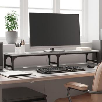 Soporte de Pantalla Estante para Monitor de Madera de Ingeniería Color Negro, Gris Sonoma y Marrón Roble 105x23x15.5cm