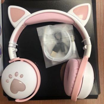 Auriculares Estéreo 7.1 Inalámbricos Bluetooth con Micrófono y Luz Intermitente, Cancelación de Ruido, para Niños y Niñas