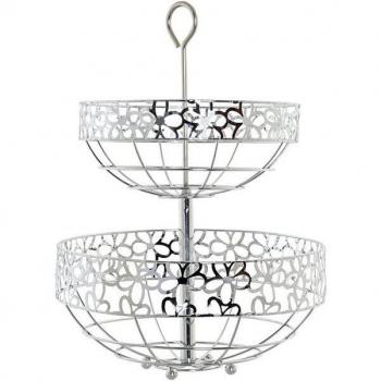Frutero metal margaritas cromado plateado