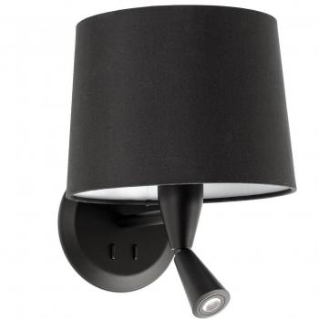 Aplique Conga con brazo de lectura LED, negro