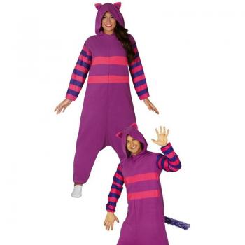 Disfraz de Pijama Gato Morado Cheshire Adulto Talla L (42-44) Guirca
