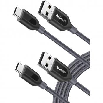 USB Type C Cable, Anker [2 Pack] PowerLine+ USB C to USB A 2.0 Cable, 6ft, for Galaxy S8, S8+, S9, MacBook, Sony XZ, LG V20 G5 G6, HTC 10, Xiaomi 5 and More