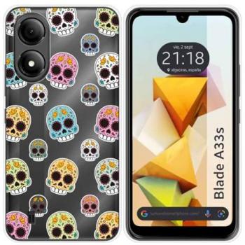 Funda de Silicona para Zte Blade A33s con Diseño de Catrina y Dibujos Decorativos