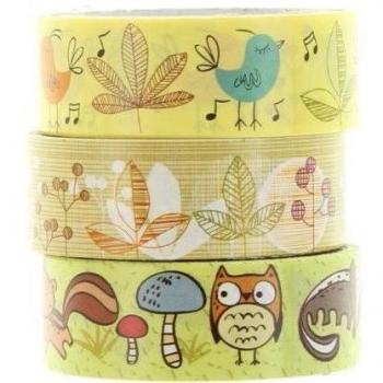Woodland Self Adhesive Tape Masking Rollo 3 Pack