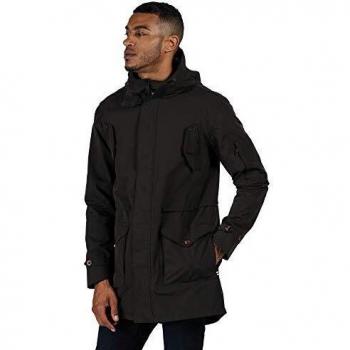 Regatta Macarius-Parka para Exteriores Forrada, Impermeable Y Transpirable con Capucha Jackets Waterproof Shell, Hombre, Black, S