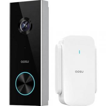 Aosu V8P Timbre Inalámbrico con Cámara 2K, WiFi, Batería de 180 Días, Comunicación Bidireccional, Impermeable
