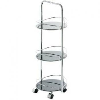 Premier Housewares - Carrito para baño con 3 estantes redondos de cristal