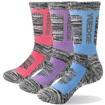 YUEDGE 3 Pares Mujeres Calcetines de Senderismo Trekking Anti ampollas Transpirables Corriendo Calcetines Deportivos