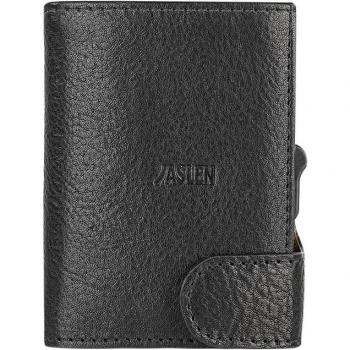 Jaslen - Cartera de hombre Hannover de piel con bloqueo Rfid en color negro-tostado