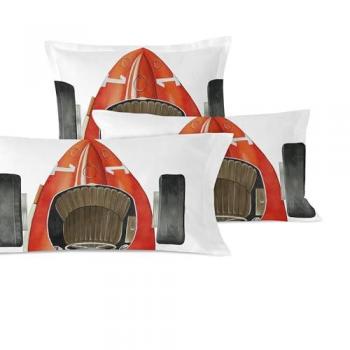 Funda de Almohada Multicolor Racer Car 45 x 110 cm, 100% Algodón, Calidad de 150