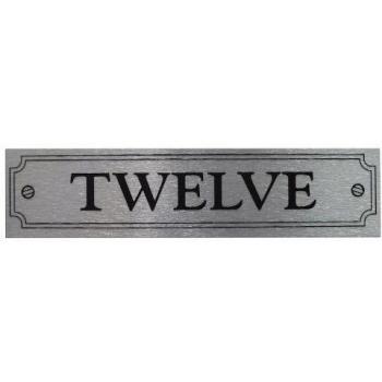 Written House Number 'Twelve' - Self Adhesive Brushed Aluminium by Rowan