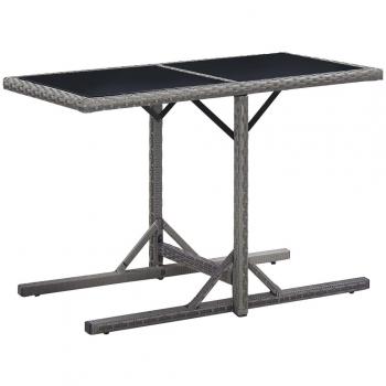 vidaXL Garden Table Anthracite 110x53x72 cm Glass and Poly Rattan