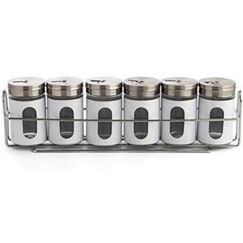 Quid Set S/Acer HORIZ Habitat QD Especieros Inoxidable Horizontal 6 Piezas, 32 x 6 x 9 cm