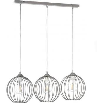 Colgante MELONE 3 Lámpara de techo colgante con marco de alambre, metal gris claro