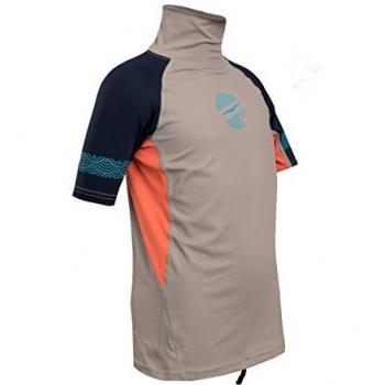 Gul 2018 Junior Girls Short Sleeve Rash Vest Silver/Coral RG0345-B4 Junior Sizes - Junior Extra Extra Large
