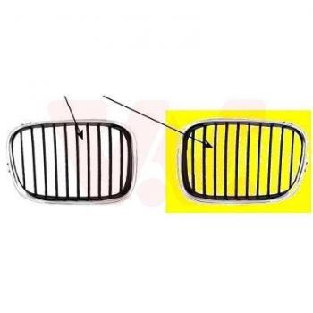 Rejilla Delantera VAN WEZEL 0637513 para BMW, Grille de Calandre Izquierda con Acabado en Cromo