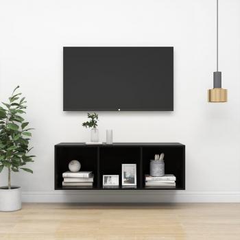 Mueble de TV negro brillante 37x37x107 cm de madera multicapa vidaXL
