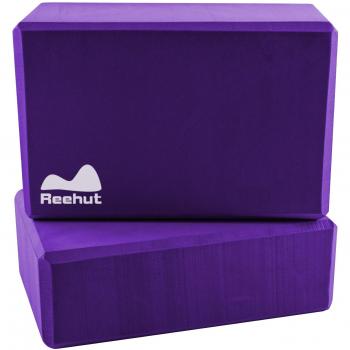 REEHUT Bloques de Yoga (1pc o 2pcs) - Bloque de Espuma EVA de Alta Densidad para Apoyar y Profundizar Las Poses, Mejorar la Fuerza y Ayudar en el Equilibrio y la Flexibilidad (Morado,1pc)