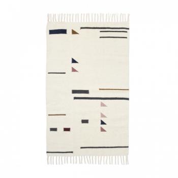 Ferm Living Kelim Colour Triangles - Alfombra pequeño multicolor/80x140cm/lavar Algo en seco