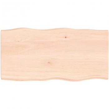 Mesa de Madera Maciza de Roble con Bordes Naturales 100x50x4 cm sin tratar