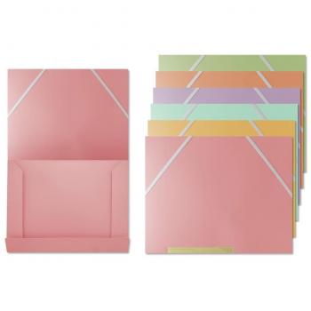 Carpeta con Solapas de Polipropileno A4 Cierre Elástico Colores Pastel Surtidos Bismark 326623