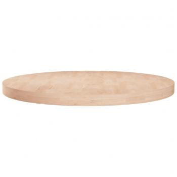 Mesa redonda de madera de roble macizo sin tratar Ø 70x4 cm Marrón