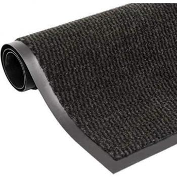 vidaXL Alfombra de Entrada Rectangular de Nudo 80x120cm Negra Decoración Hogar