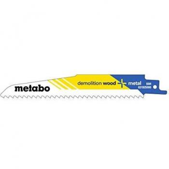 Metabo 5 hojas para sierras de sable demolition wood + metal 150 x 1,6 mm (631925000)