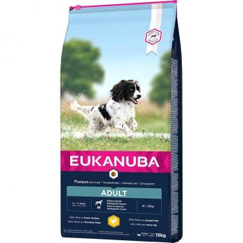 Eukanuba Adult Medium Breed Chicken Dry Dog Food - 15 kg