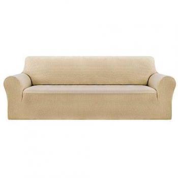 Deconovo Funda de Sofá 3 Plazas Protector Elástica para Muebles Beige