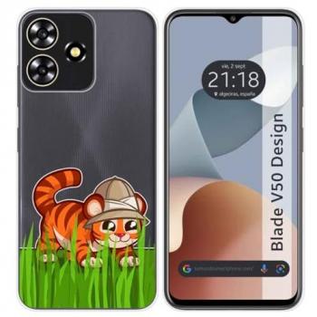 Funda Silicona Transparente Tigre para Zte Blade V50 Design 4G