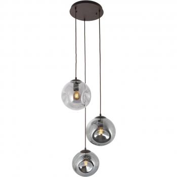 Lámpara colgante Lindby Valentina, diseño moderno, E27, diámetro de 49 cm, color gris ahumado, material cristal